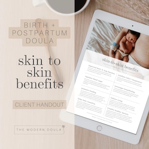 Skin-to-Skin Doula Handout, Benefits of Skin to Skin Printable, Birth Doula Client Handouts, Editable Doula Forms, Postpartum Doula Template