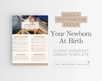 Ihr Neugeborenes bei der Geburt Handout, Neugeborenen Aussehen Handout, Geburt und Postpartum Doula Klient Handout, Geburtserziehung, Doula Forms