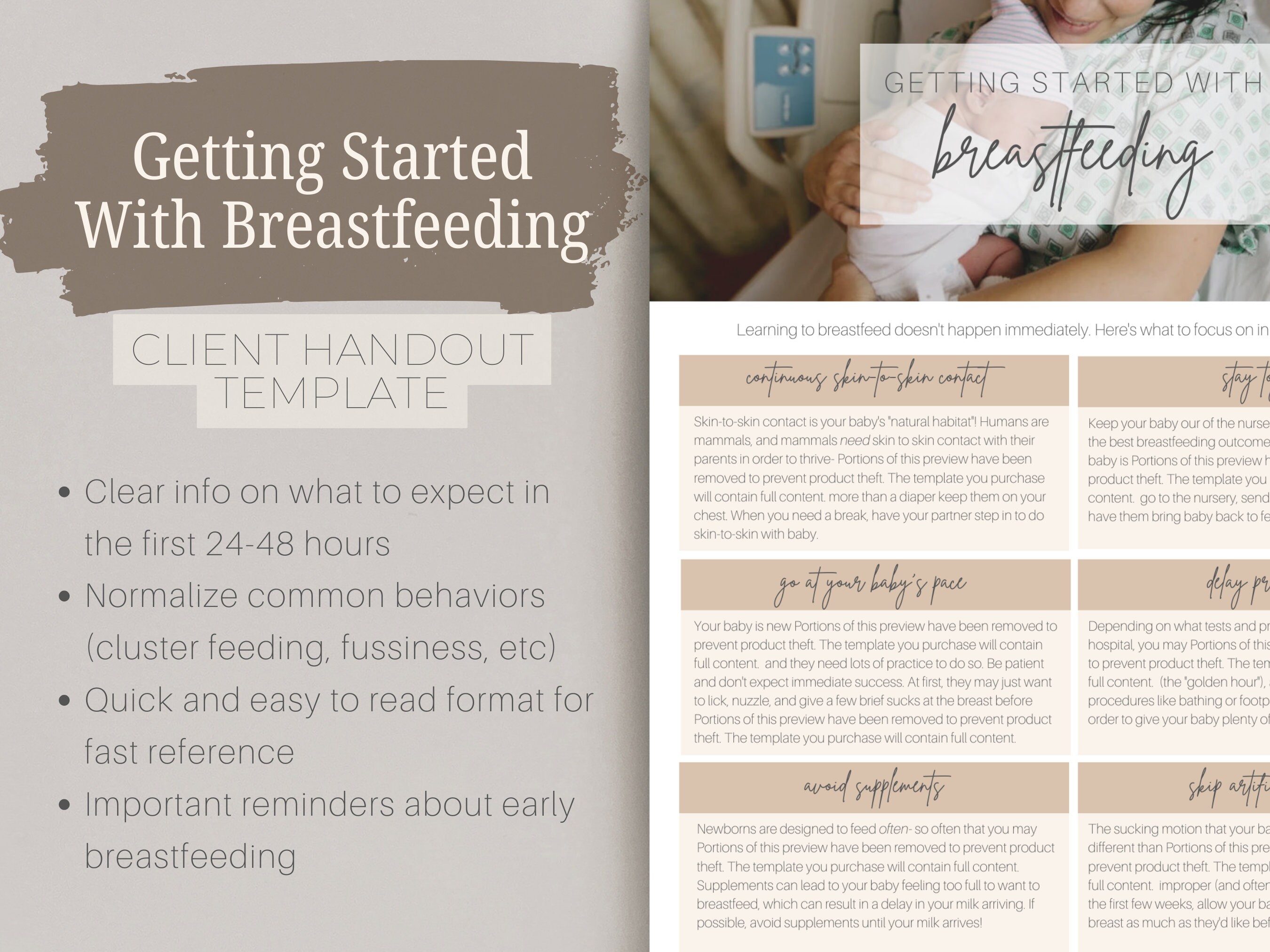 Getting Started With Breastfeeding Handout, Lactation Consultant ...