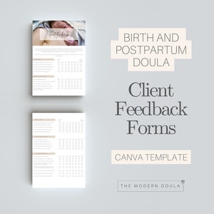 Kunden-Feedback-Formular, Geburts-Doula-Kundenformulare, Kundenbewertungsanfrage, Doula-Business-Forms, Doula-Tools