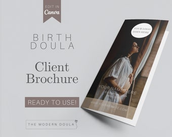 Doula Brochure Template, Birth Doula Brochure, Doula Tri-Fold Brochure, Doula Marketing, Birth Doula Business Forms, Editable Brochure