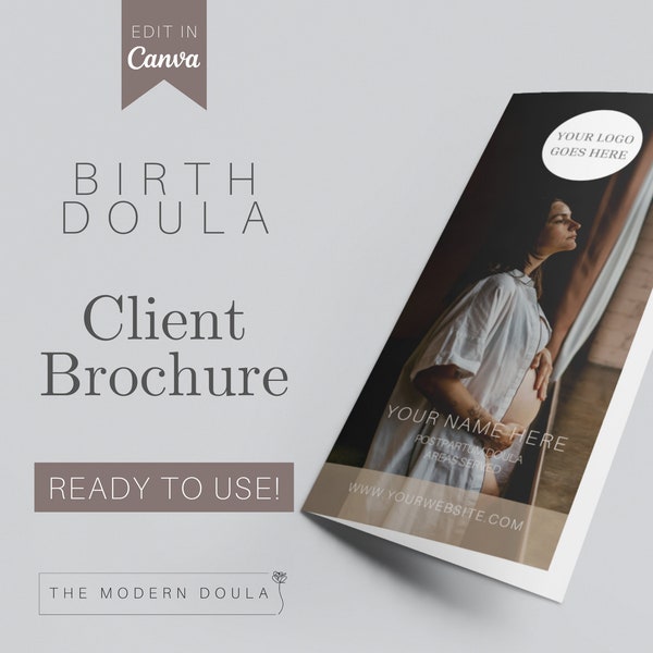 Doula Brochure Template, Birth Doula Brochure, Doula Tri-Fold Brochure, Doula Marketing, Birth Doula Business Forms, Editable Brochure