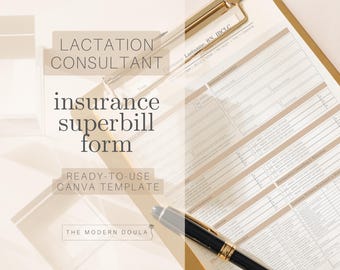 Lactation Consultant Superbill Template, IBCLC Insurance Forms, Editable Canva Superbill Form, Breastfeeding Counsellor Business