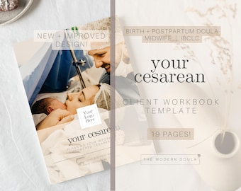 Your Cesarean Birth Doula Client Workbook, C-Section Birth Plan, Birth Doula Client Workbook, Doula Handout Template, Birth Plan Forms