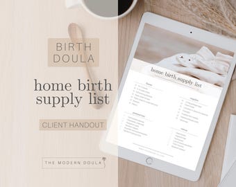 Home Birth Supply List, Editable Birth Doula Handout, Birth Doula Forms, Childbirth Education Tools, Doula Handout, Natural Birth Plan
