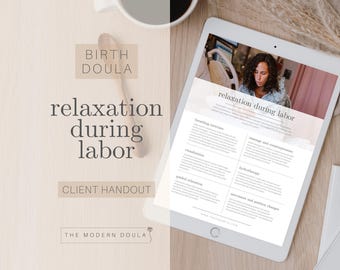 Relaxation During Labor Doula Handout, Birth Doula Forms, Doula Client Handout, Doula Prenatal Session, Childbirth Education, Natural Birth