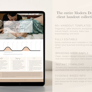 Birth Doula Handout Bundle, Postpartum Doula Client Files, Lactation Consultant Forms, Birth Doula Canva Templates, Printable Doula Handouts image 3