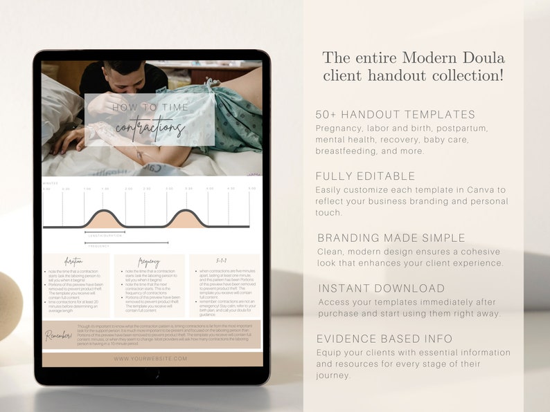 Birth Doula Handout Bundle, Postpartum Doula Client Files, Lactation Consultant Forms, Birth Doula Canva Templates, Printable Doula Handouts image 3
