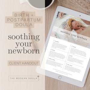 Newborn Soothing Doula Handout, Newborn Care Tips, Postpartum Doula Handout, Doula Forms, Doula Business, Baby Soothing, Newborn Care