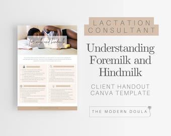 Foremelk Hindmilk Handout: Stillhelferin / Stillhelferin (Canva Template Digitaler Download)