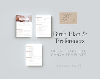 Birth Preferences, Birth Plan Template, Printable Birth Plan, Editable Birth Plan, Birthing Plan, Natural Birth Plan, Doula Birth Plan