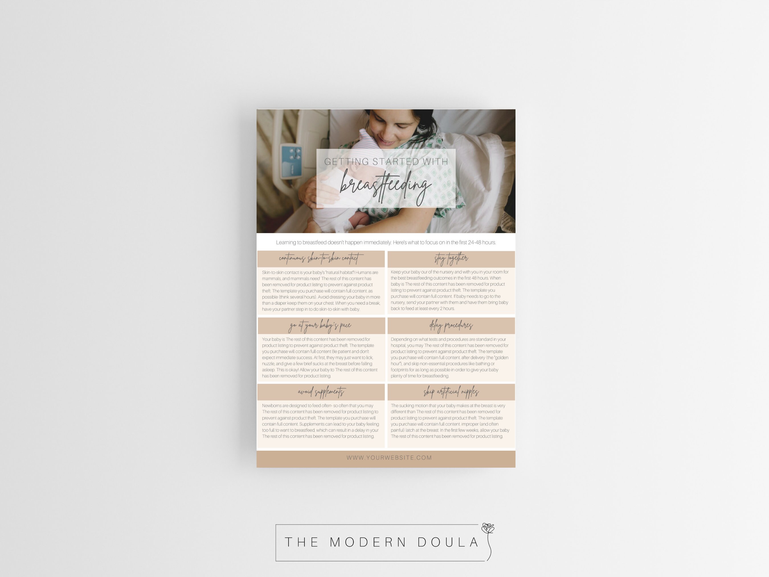 Getting Started With Breastfeeding Handout, Doula Client Handout ...