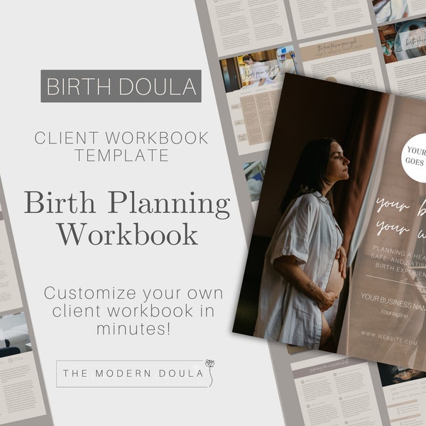 Birth Plan Workbook, Template for Birth Planning, Birth Plan book, Editable Birth Plan, Childbirth Education, Doula Handouts, Doula Forms