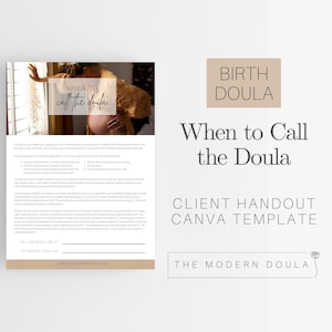 When to Call the Doula Handout, Birth Doula Client Handout, Doula Forms, Doula Business Forms, Doula Client Forms, Doula Client Paperwork