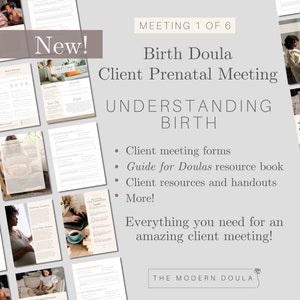 Birth Doula Prenatal Meeting, Editable Client Meeting Canva Template, Childbirth Education, Doula Business Forms, Doula Client Handouts