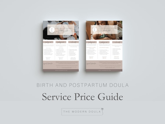 Birth and Postpartum Doula Editable Price Guide Template, Client Onboarding Paperwork, Doula Welcome Package, Doula Handouts