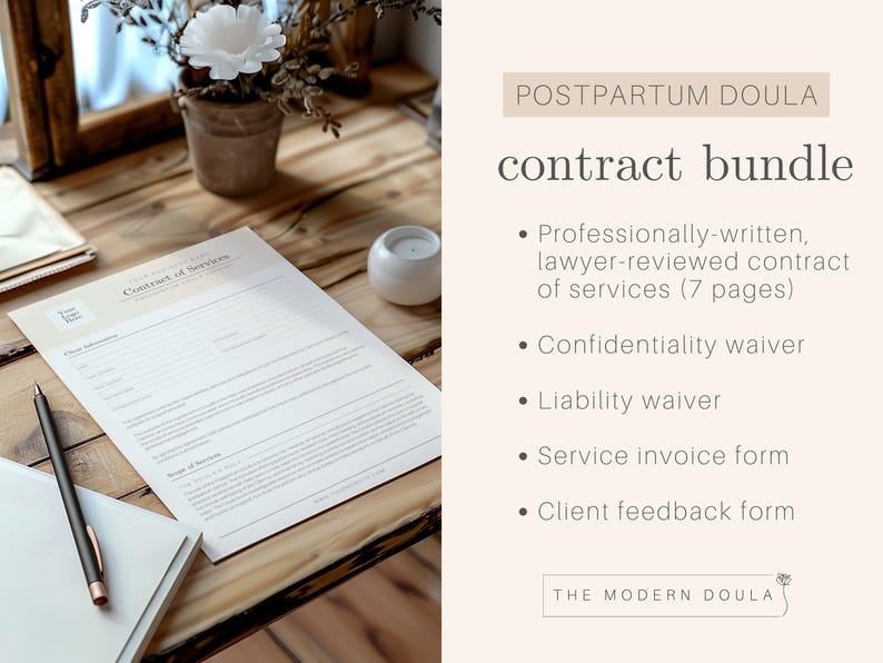 Postnatal Border Postpartum Doula Business Startup Bundle, Postpartum Doula Contract ...