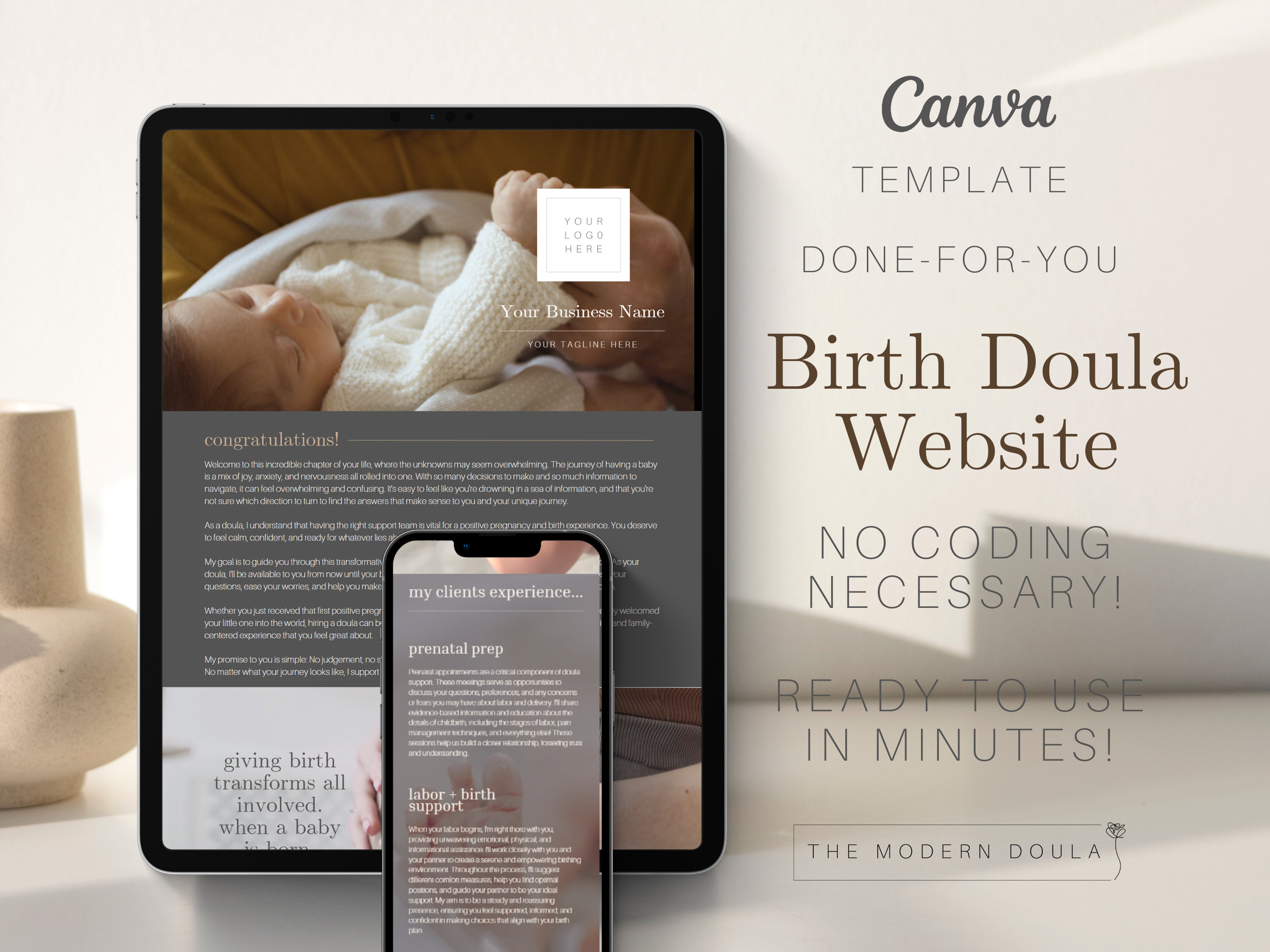 Birth Doula Website Template Doula Website Web Template for Etsy Birth Doula Website Template Doula Website Web Template for Etsy