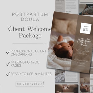 Pacote de boas-vindas para doula pós-parto, pacote de boas-vindas para cliente doula, pacote para novo cliente doula pós-parto, formulários para doula, negócios de doula