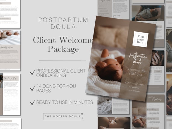 Postpartum Doula Welcome Package,  Doula Client Welcome Package, Postpartum Doula New Client Package, Doula Forms, Doula Business