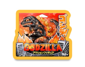 Godzilla Kaiju Japanese Sticker Parody Toy Art