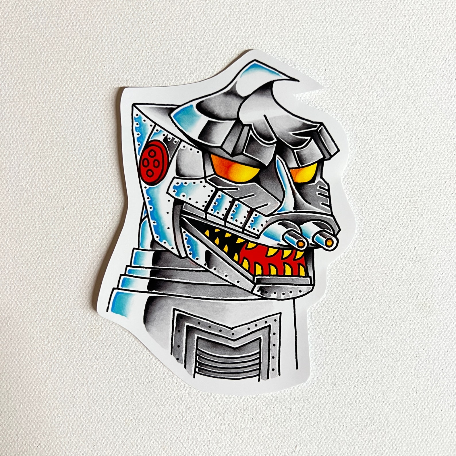Godzilla & Mechagodzilla Watercolor Traditional Tattoo Vinyl Etsy