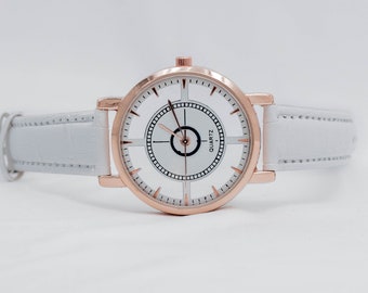 Montre personnalisée quartz moderne vintage bracelet cuir fait main Jeff, cadeau personnalisé, idée cadeau mariage