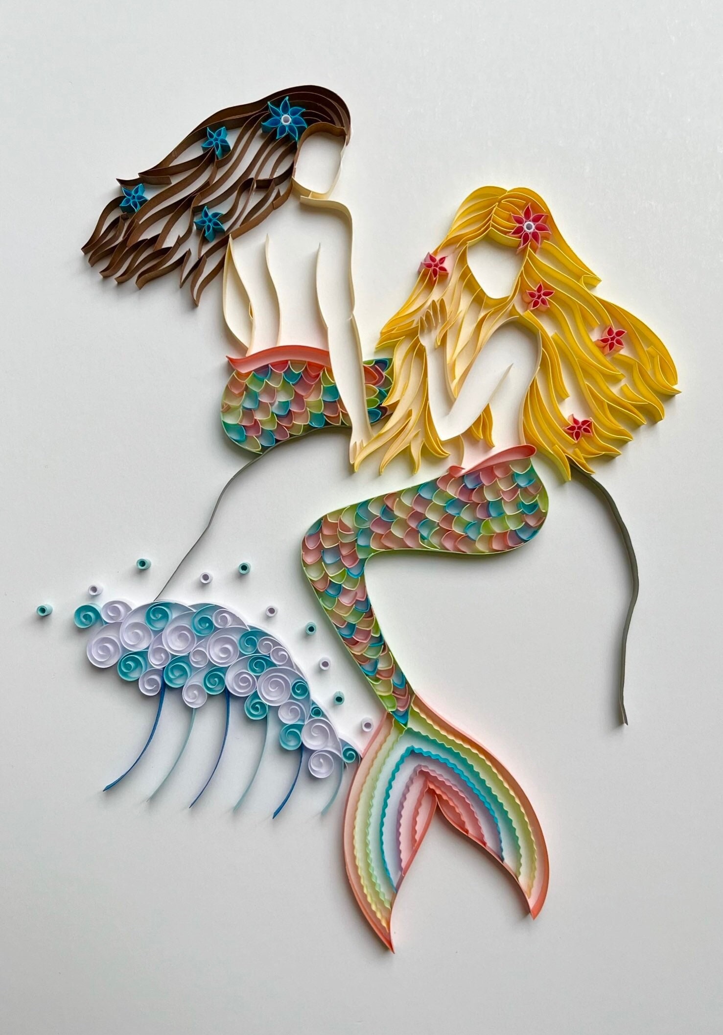 Quilling Paper Wall Art, Paper Art, Mermaid, Home Decor, Wall