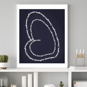 I love you Heart poster Instant Digital Download | Typography Wall Decor | Minimalist Printable Hand Drawn Print Downloadable Art