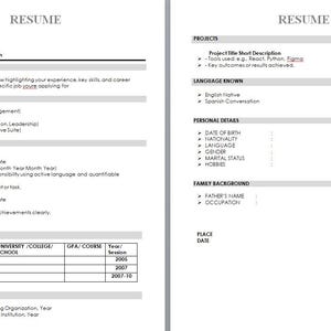 Modern Resume Template | Editable Word Format | Instant Download | Professional CV Template for Job Applications