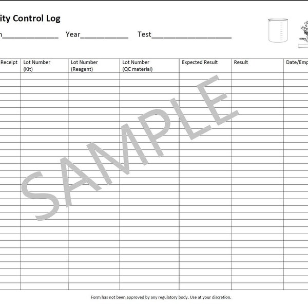 QC - Quality Control Log