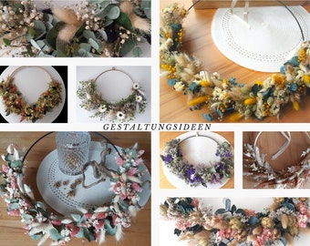 Personalisierter Trockenblumenkranz, Loop Kranz, Flower Hoop, Fensterdekoration, Boho, Skandi, Wohndekoration, Naturdekoration, Geschenkidee