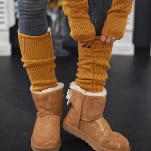 Chunky Wool Blend Thigh High Leg Warmers: Winter Boot Cuffs