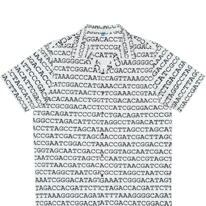 DNA Sequence Hawaiian-Style Shirt, Cell and Molecular Biology Lab button up shirts, Lab Science shirts with collar, Science lab shirt gifts