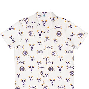 Antibody Hawaiian-style button up shirt, IgG Science themed dress shirt, Biotechnology gift idea for doctors and researchers, Immunoglobulin