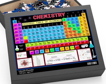 Rompecabezas de química, tabla periódica de elementos, rompecabezas de 252 y 500 piezas, juguetes STEM con temática científica, herramientas divertidas de aprendizaje escolar en el hogar