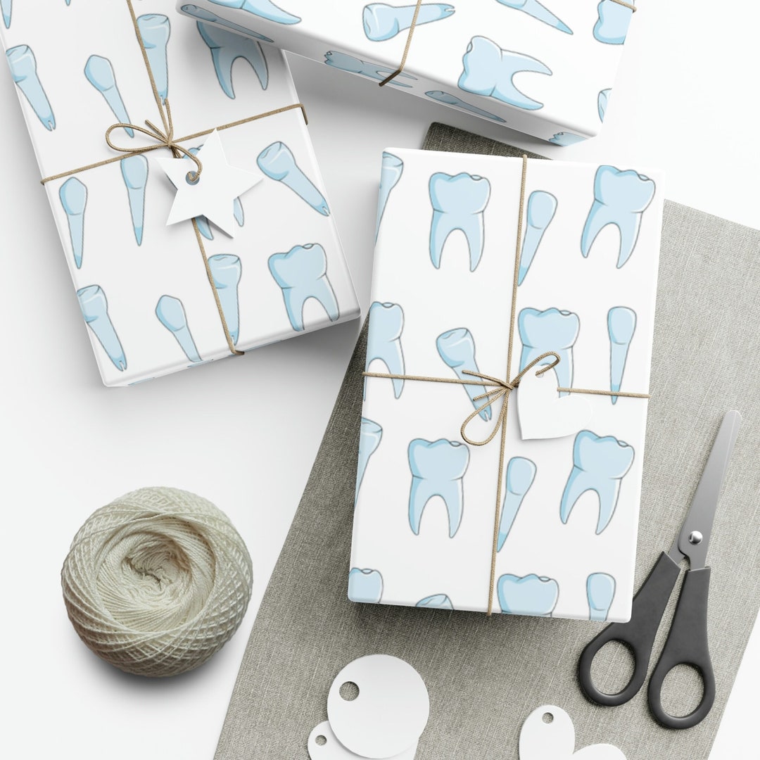 Teeth Types Ecofriendly Gift Wrap Paper Human Tooth Wrapping Paper