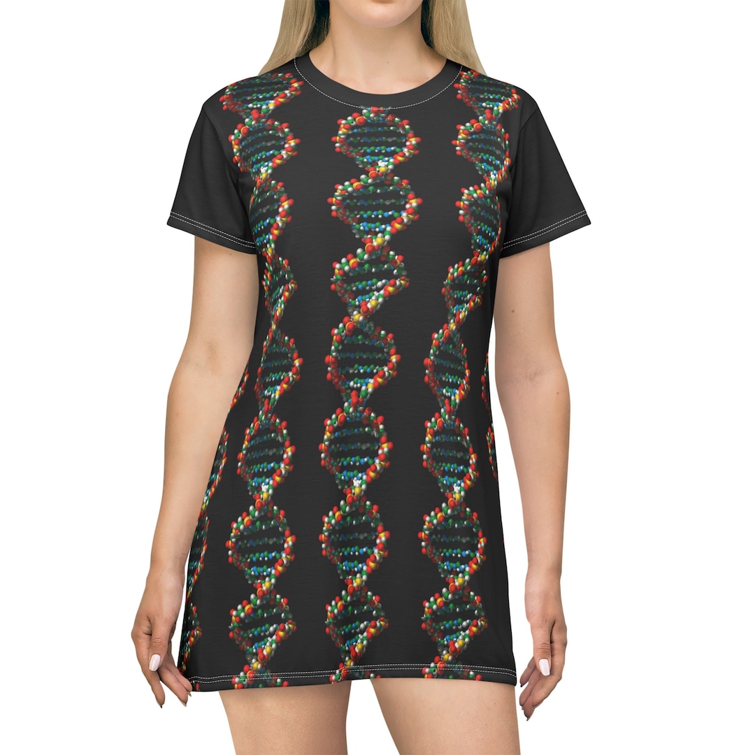 DNA Tshirt Dress Sciencethemed Biology Tunic With Double Etsy