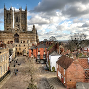 Ancient Gothic Lincoln Cathedral.