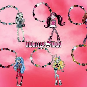 Goth vampire girl inspired bracelets, Zombie Girls, draculaura frankie stein clawdeen wolf ghoulia yelps lagoona blue cleo denile