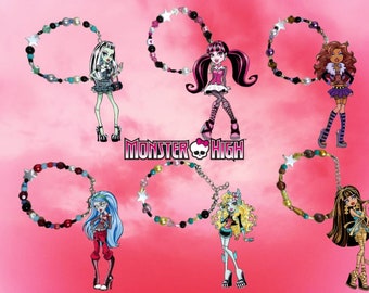 Goth vampire girl inspired bracelets, Zombie Girls, draculaura frankie stein clawdeen wolf ghoulia yelps lagoona blue cleo denile