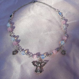 Opalite Natural Stone Fairycore Necklace, Grunge Choker, Y2k Jewelry, Aesthetic Choker, 21st Birthday Gift For Her