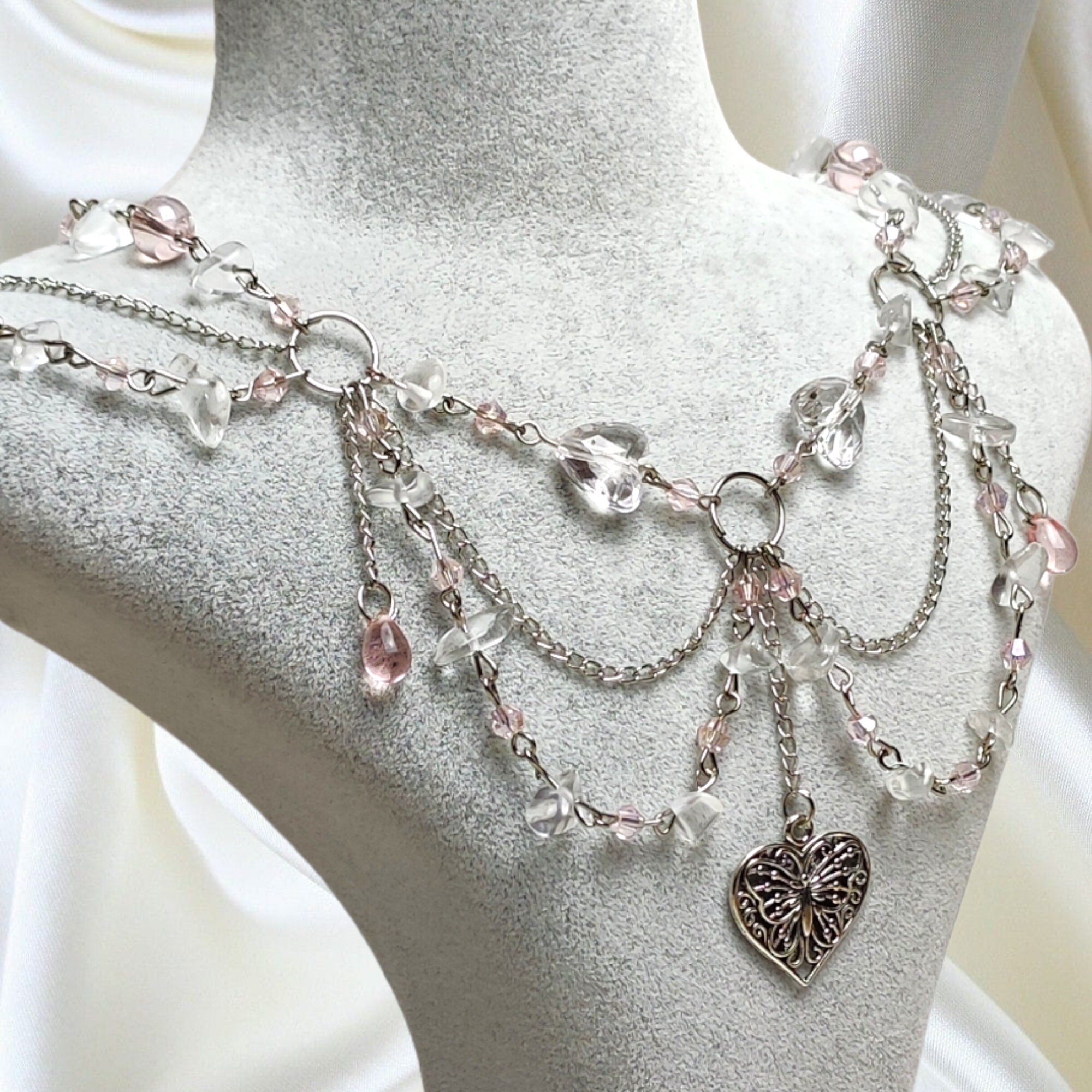 Buy Crystal Clear Quartz Fairycore Necklace Fairy Butterfly Y2k