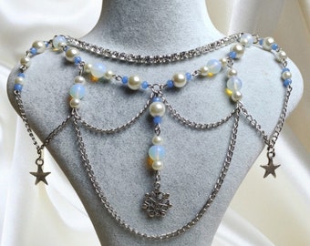 Fairycore Opalite Necklace, Coquette Choker, Y2k Jewelry, Aesthetic Choker, 21st birthday, Christmas New Year Jewelry Gift For Women