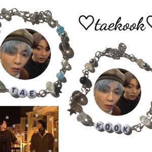 BTS Taekook Taehyung Jungkook Bangtan, Army Friendship Bracelets, taekook inspired bracelets, kpop bracelets