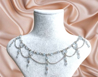 Coquette necklace, Fairy angelic jewelry, Cottagecore soft aesthetic choker