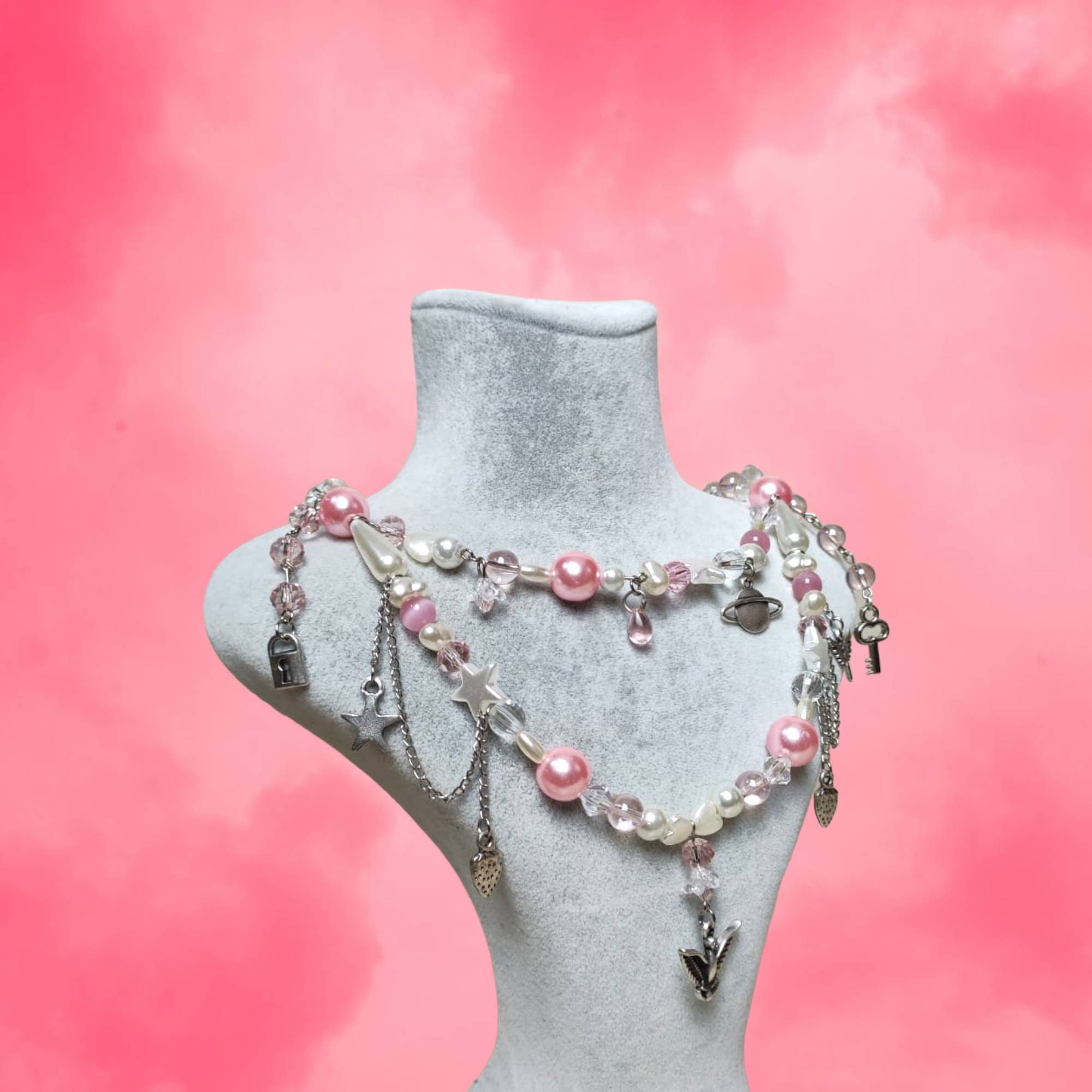 Nana & Hachi Inspired Necklaces, Grunge Strawberry Rockstar Nana & Hachi Inspired Necklaces, Grunge Strawberry Rockstar