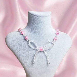 Ribbon Fairy Necklace Coquette Jewelry Making Beads 