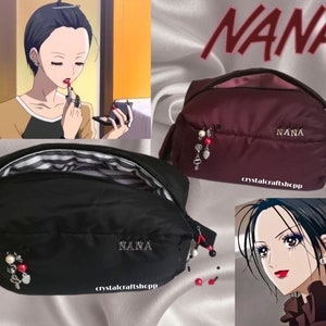 Nana inspired makeup bag, Nana anime bag, Woman storage bag, Travel cosmetic bag, Black aesthetic organizer, Toiletry Bag Women, Saturn Bag