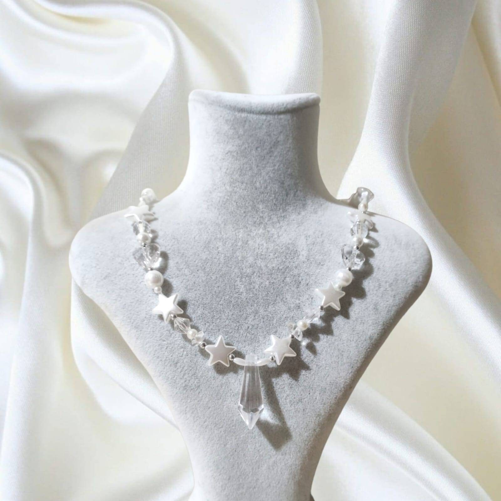 Stargirl Necklace, Star Beaded Necklace, Y2k Jewelry, Fairycore Necklace, Lana Del Rey, stargirl layered cybery2k necklace